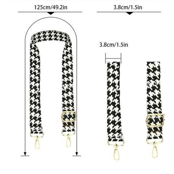Women’s Houndstooth Pattern Adjustable Purse/Bag Strap - Picture 2 of 2
